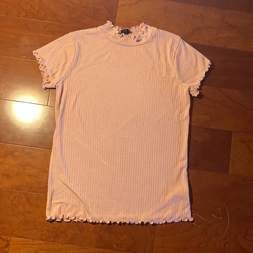 A soft girl cute baby pink turtle neck shirt!